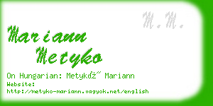 mariann metyko business card